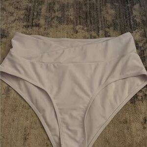 Women's White High-Waisted Bikini Bottom